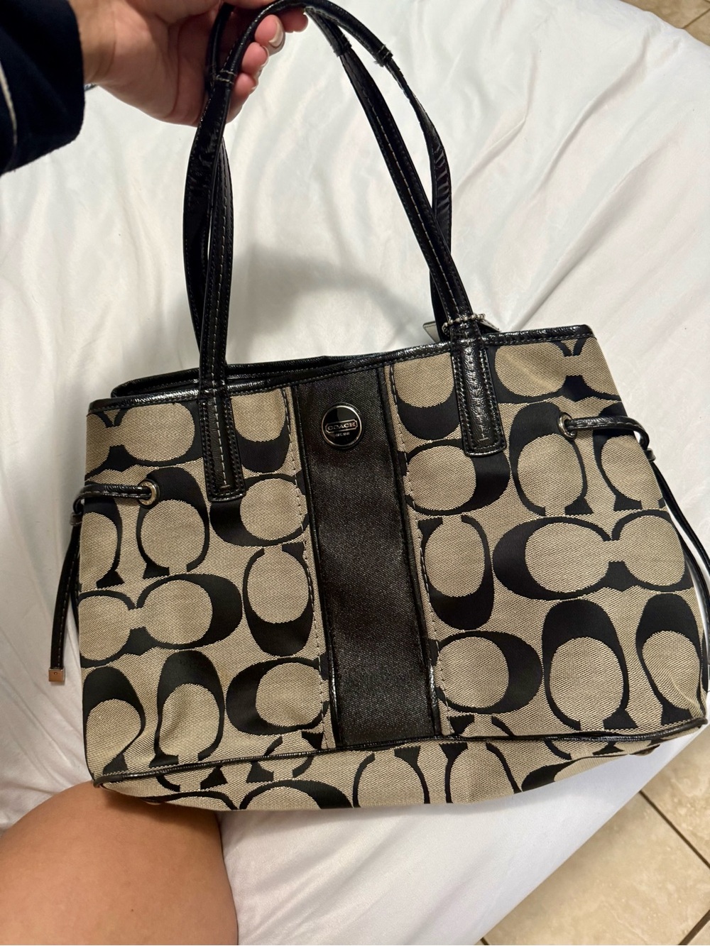 Coach Black Signature Canvas Tote Bag